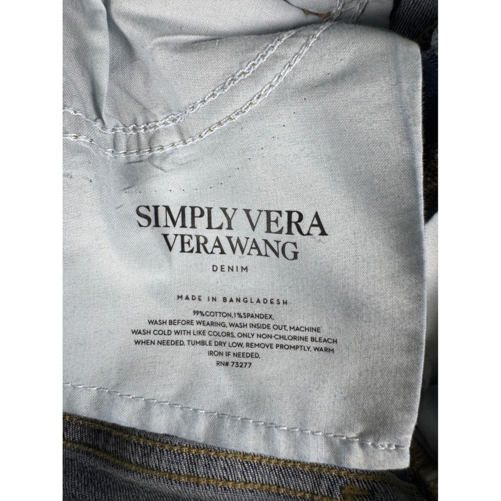 Simply Vera Vera Wang Womens Size 2 Blue Medium Wash Cuffed Crop Jeans Mid Rise - Picture 5 of 7